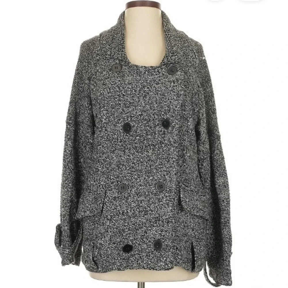 Free People Women's‎ Gray Knit Button Front Cardigan Sweater Jacket